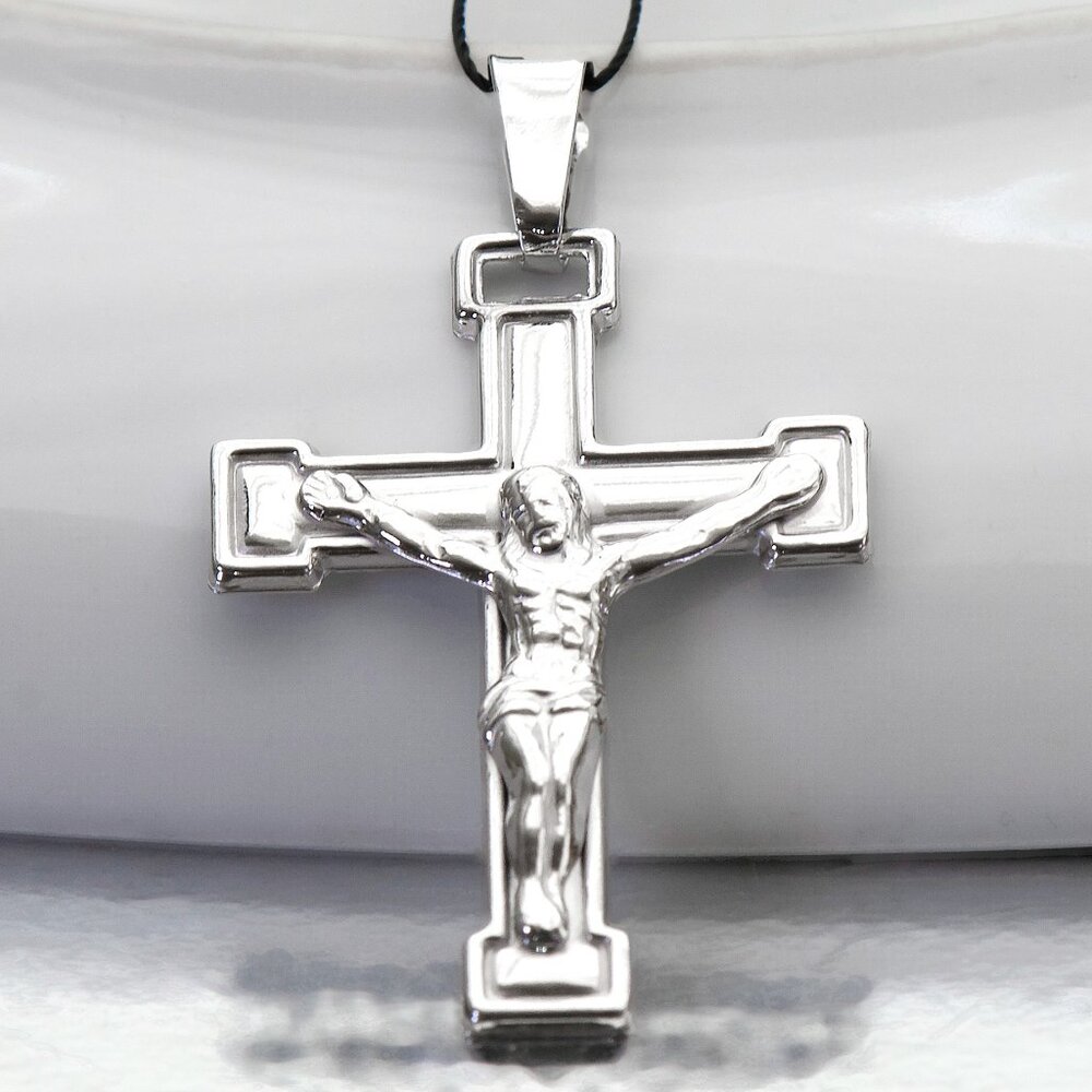 925 Sterling Silver Cross, Jesus Christ Pendant, Religious Christian Jewelry